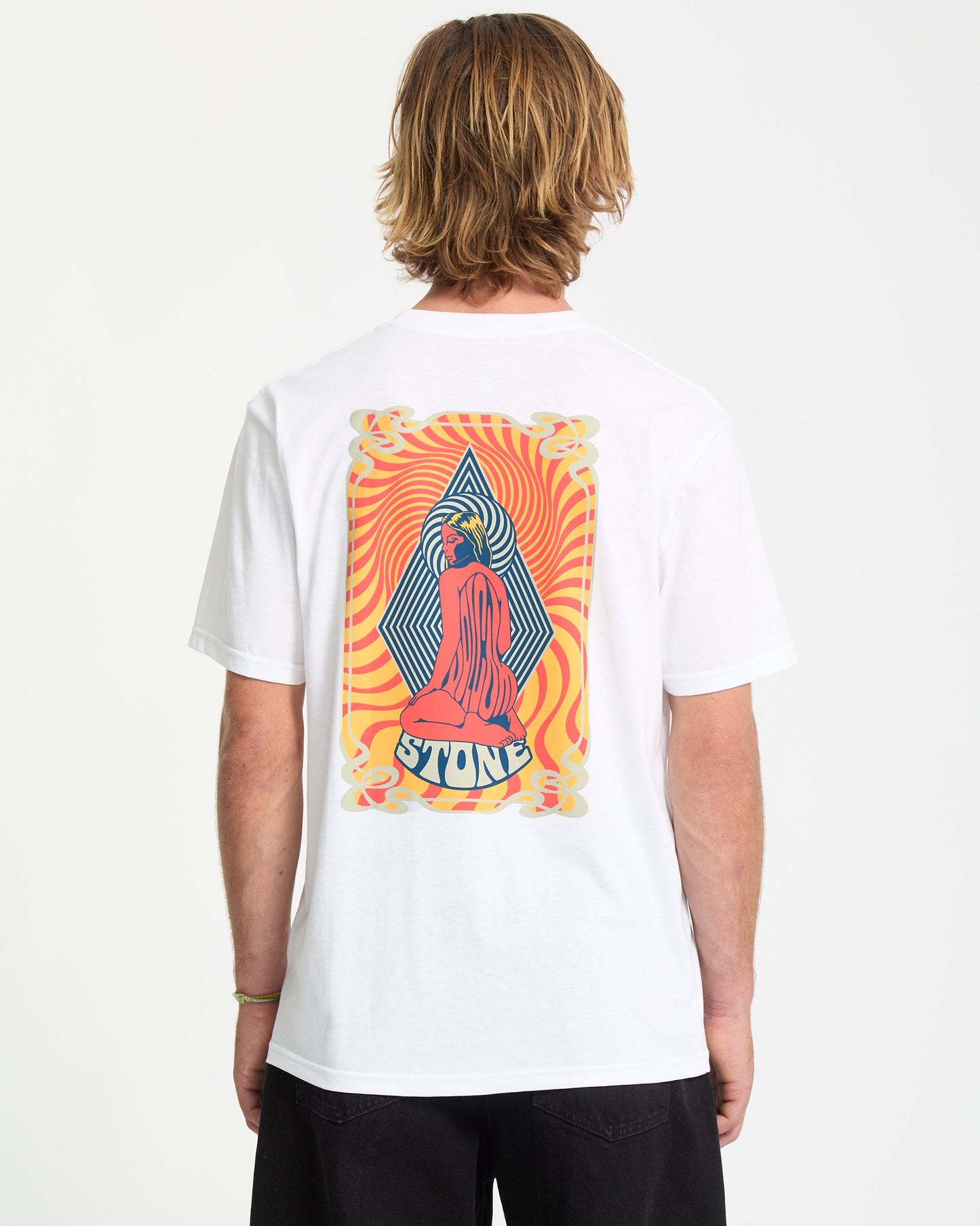 Camiseta Unissex Casual Branca Estampada em Tecido Confortável Psychback T-Shirt White