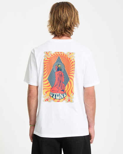 Camiseta Unissex Casual Branca Estampada em Tecido Confortável Psychback T-Shirt White