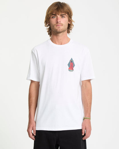 Camiseta Unissex Casual Branca Estampada em Tecido Confortável Psychback T-Shirt White