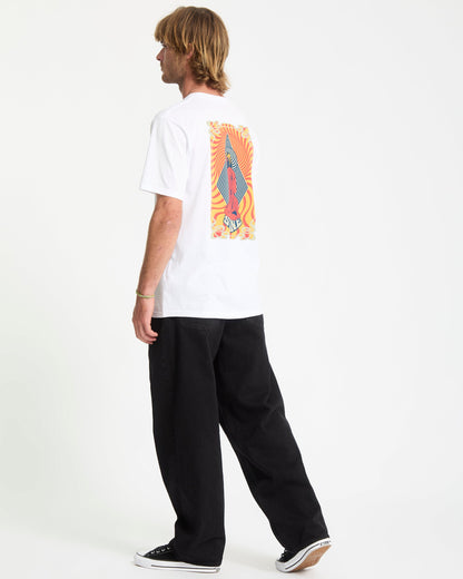 Camiseta Unissex Casual Branca Estampada em Tecido Confortável Psychback T-Shirt White