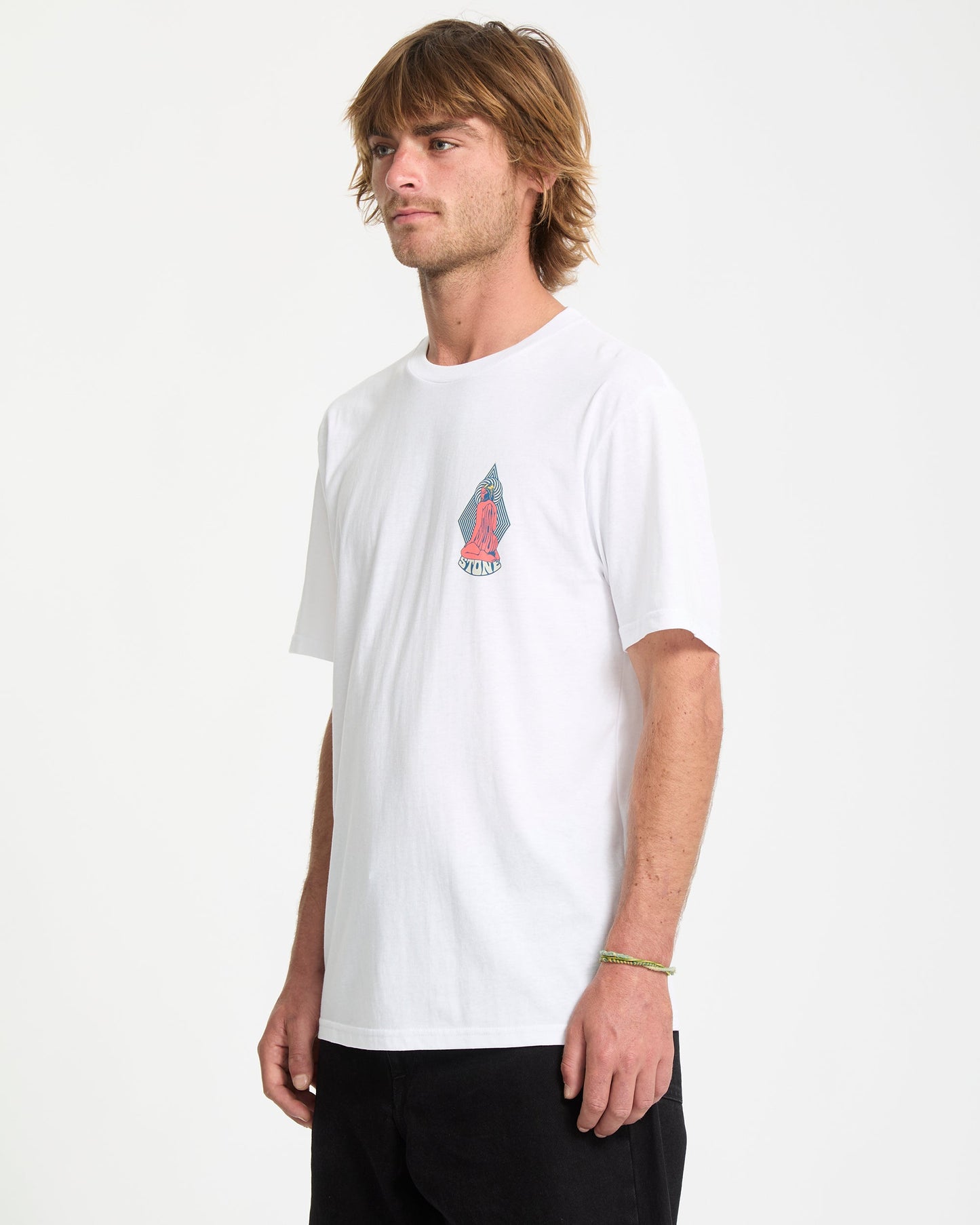 Camiseta Unissex Casual Branca Estampada em Tecido Confortável Psychback T-Shirt White