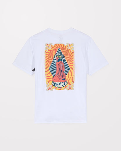 Camiseta Unissex Casual Branca Estampada em Tecido Confortável Psychback T-Shirt White