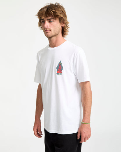 Camiseta Unissex Casual Branca Estampada em Tecido Confortável Psychback T-Shirt White