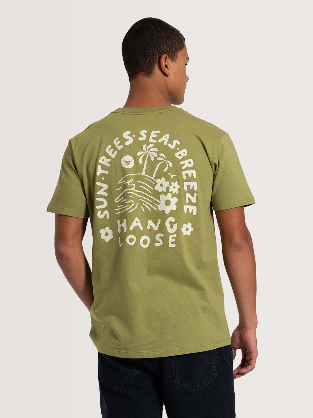 Camiseta Manga Curta Verde Hang Loose Breeze