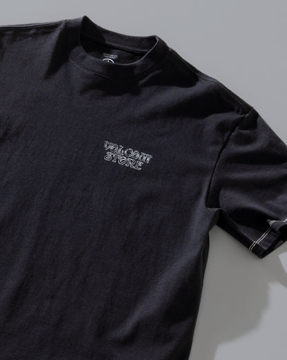 Camiseta Comfort Fit Volcom Time Wave Preta